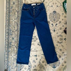 Aritzia Arlo High Rise Straight 28L Dark Wash Jeans